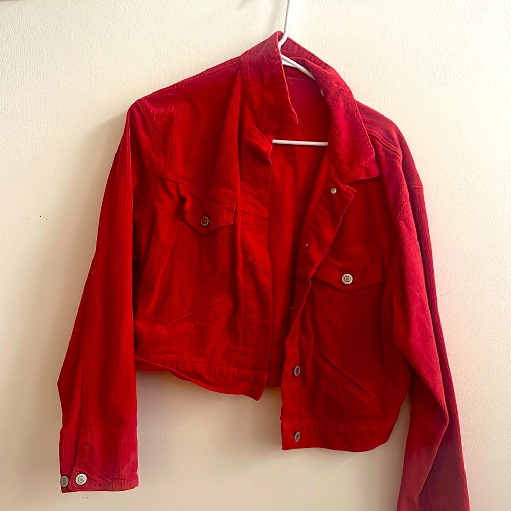 red corduroy jacket from brandy melville